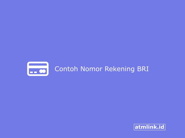 contoh nomer rekening bank BRI