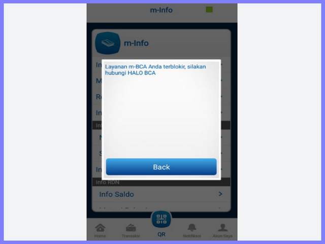 M Banking BCA Terblokir