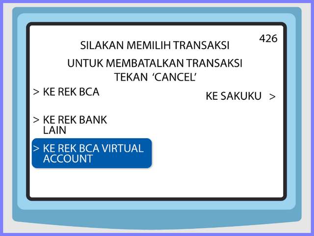 cara bayar shopee lewat ATM BCA