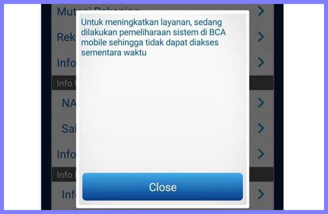M Banking BCA Tidak Bisa Cek Saldo