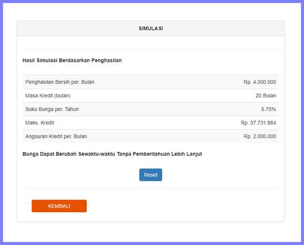 Simulasi KPR BNI